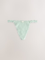 Ecru/Pink Thong Seamfree Pointelle Knickers 3 Pack - Image 9 of 12