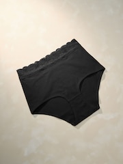 Black Full Brief Stoma Cotton Lace Knickers 3 Pack - Image 2 of 7