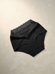 Black Full Brief Stoma Cotton Lace Knickers 3 Pack - Image 3 of 7