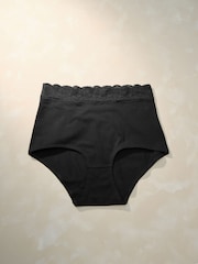 Black Full Brief Stoma Cotton Lace Knickers 3 Pack - Image 4 of 7