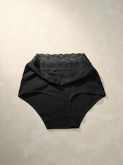 Black Full Brief Stoma Cotton Lace Knickers 3 Pack - Image 5 of 7