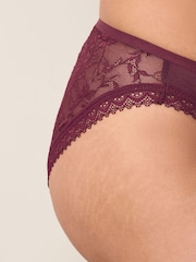 Green Floral Print/Berry Brazilian Full Brief Modal Ultimate Comfort Lace Knickers 4 Pack - Image 4 of 10
