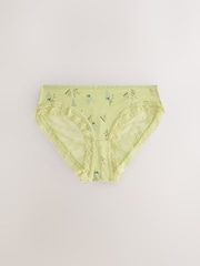 Green Floral Print/Berry Brazilian Full Brief Modal Ultimate Comfort Lace Knickers 4 Pack - Image 5 of 10