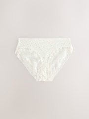 Green Floral Print/Berry Brazilian Full Brief Modal Ultimate Comfort Lace Knickers 4 Pack - Image 8 of 10