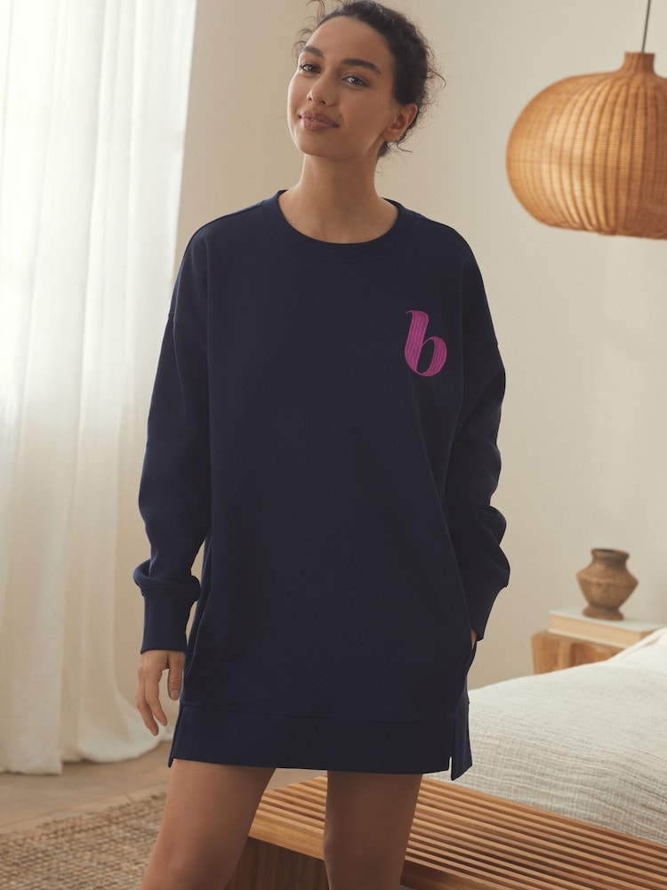 B by Ted Baker Navy Longline Sweatshirt - Image 1 of 10 B by Ted Baker Navy Longline Sweatshirt - Image 1 of 10