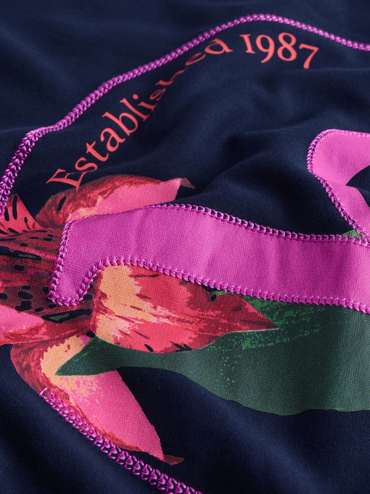 B by Ted Baker Navy Longline Sweatshirt - Image 10 of 10 B by Ted Baker Navy Longline Sweatshirt - Image 10 of 10