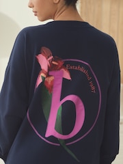 B by Ted Baker Navy Longline Sweatshirt - Image 4 of 10