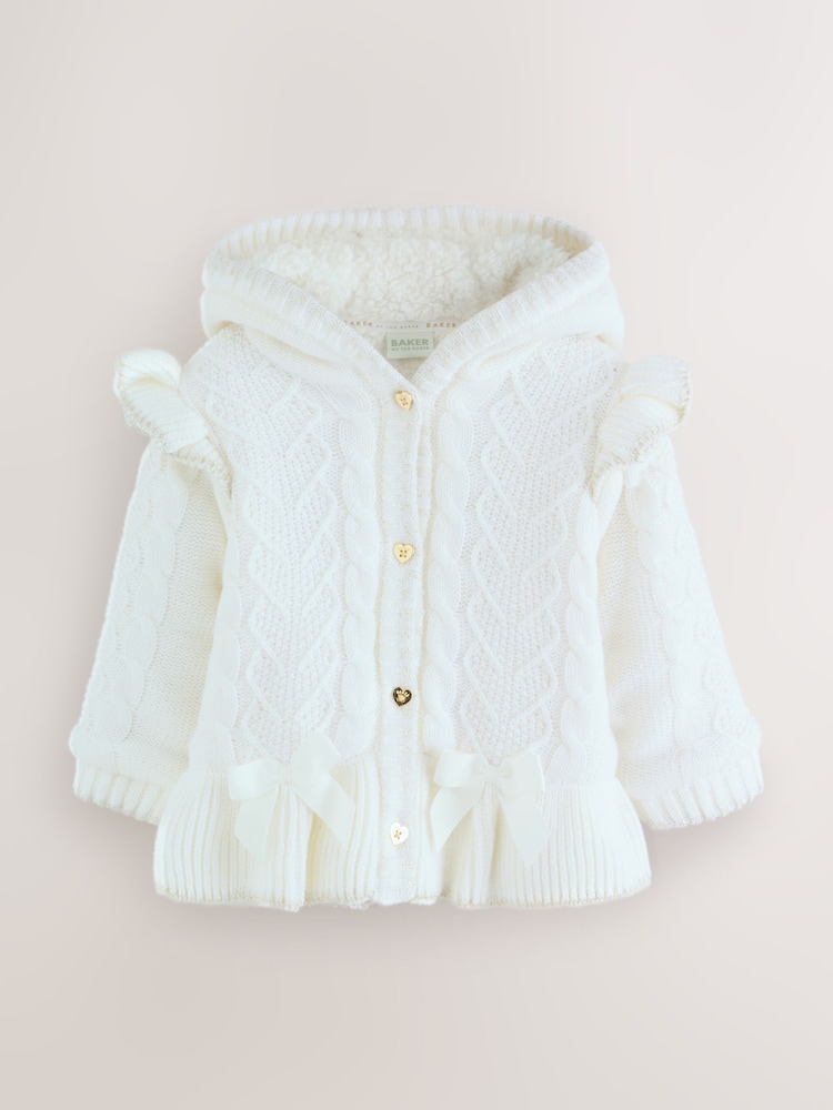 Baker by Ted Baker Knitted Bow Detail Coatigan - Image 1 of 8