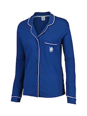 Fanatics Womens Blue Chelsea Button Through 100% Cotton Pyjamas - Image 3 of 3