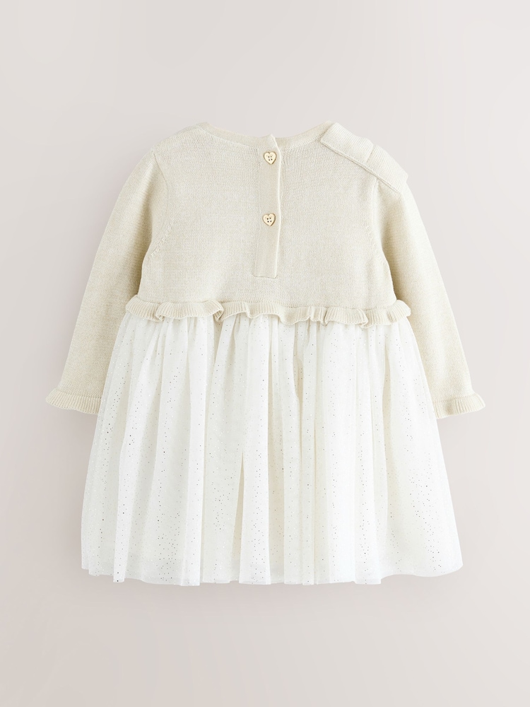 Baker by Ted Baker Knitted Glitter Mesh Mockable Dress - Image 2 of 5