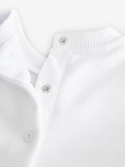 Balmain Baby Logo Tierred Ruffle Jersey White Dress - Image 5 of 5