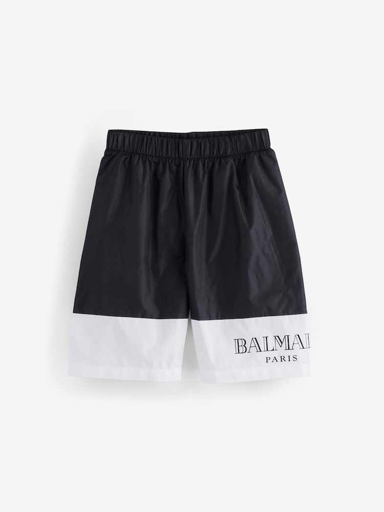 أسود - Balmain Logo Swim Shorts - صورة 1 من 6