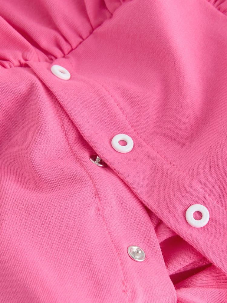 Balmain Baby Pink Logo Frill Sleeve Dress and Knickers Set - Image 5 of 5