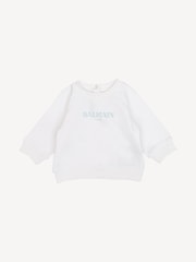 Balmain Baby Logo Crew Neck White Sweatshirt - Image 1 of 1