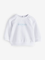 Balmain Baby Logo Crew Neck White Sweatshirt - Image 3 of 5
