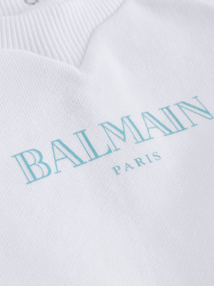 Balmain Baby Logo Crew Neck White Sweatshirt - Image 5 of 5