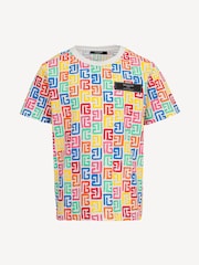 Balmain All-Over Logo Short Sleeve White T-Shirt - Image 1 of 1