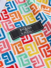 Balmain All-Over Logo Short Sleeve White T-Shirt - Image 3 of 4