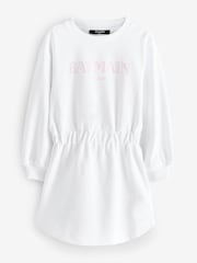 Balmain Long Sleeve Logo Jersey Jumper Dress - Image 1 of 4