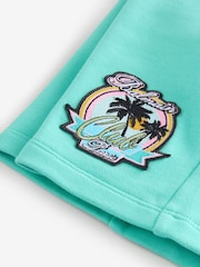 Balmain Green Palm Tree Logo Jersey Shorts - Image 2 of 6