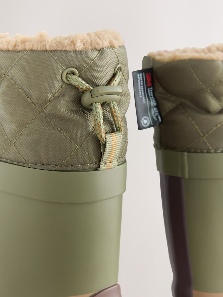 Brown Colourblock Warm Lined Cuff Wellies - Image 5 of 5