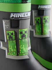 Black/Green Minecraft Warm Lined Cuff Wellies - Image 4 of 6