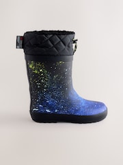 Blue Galaxy Warm Lined Cuff Wellies - Image 2 of 5