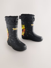 Black Pokemon Warm Lined Cuff Wellies - Image 1 of 4