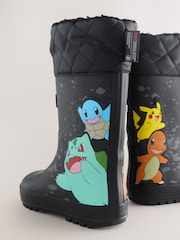 Black Pokemon Warm Lined Cuff Wellies - Image 4 of 4