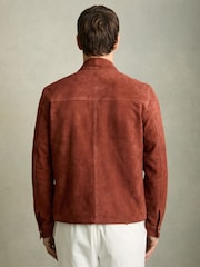 Reiss Burnt Red Belle Suede Zip-Through Jacket - Image 5 of 7