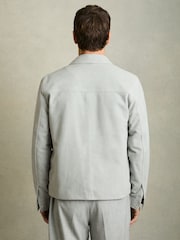 Reiss Soft Blue Belle Suede Zip-Through Jacket - Image 6 of 8