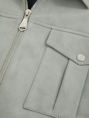 Reiss Soft Blue Belle Suede Zip-Through Jacket - Image 8 of 8