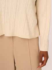 Adrianna Papell V-Neck Pointelle Long Sleeve Sweater - Image 5 of 7
