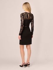 Adrianna by Adrianna Papell Knit Crepe Mini Black Dress - Image 2 of 7