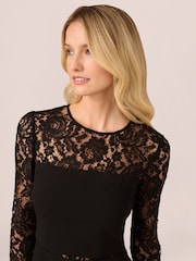 Adrianna by Adrianna Papell Knit Crepe Mini Black Dress - Image 5 of 7