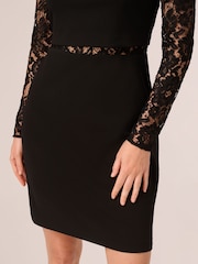 Adrianna by Adrianna Papell Knit Crepe Mini Black Dress - Image 6 of 7