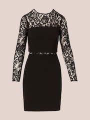 Adrianna by Adrianna Papell Knit Crepe Mini Black Dress - Image 7 of 7