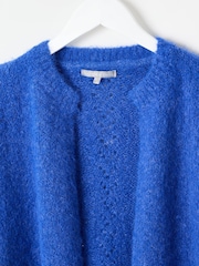 Oliver Bonas Blue Fluffy Knitted Cardigan - Image 3 of 6