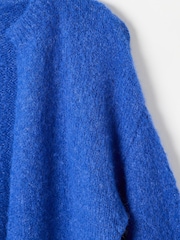Oliver Bonas Blue Fluffy Knitted Cardigan - Image 4 of 6