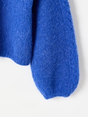 Oliver Bonas Blue Fluffy Knitted Cardigan - Image 5 of 6