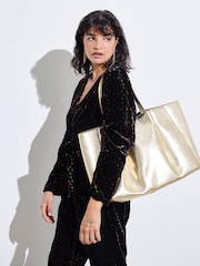 Oliver Bonas Gold Aria Tote Bag - Image 8 of 8
