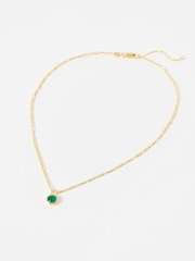 Oliver Bonas Green Briar Onyx Gold Plated Pendant Necklace - Image 1 of 3