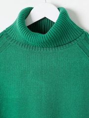 Oliver Bonas Green Forest Roll Neck Knitted Jumper Dress - Image 3 of 6
