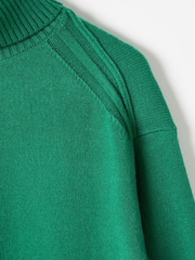Oliver Bonas Green Forest Roll Neck Knitted Jumper Dress - Image 4 of 6