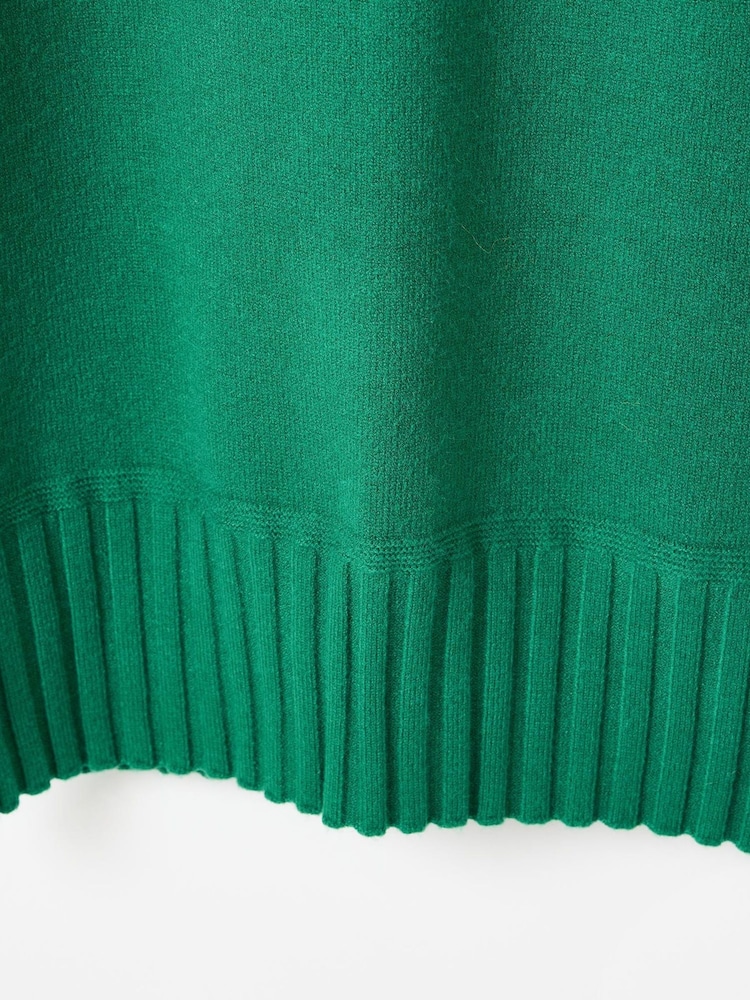 Oliver Bonas Green Forest Roll Neck Knitted Jumper Dress - Image 6 of 6