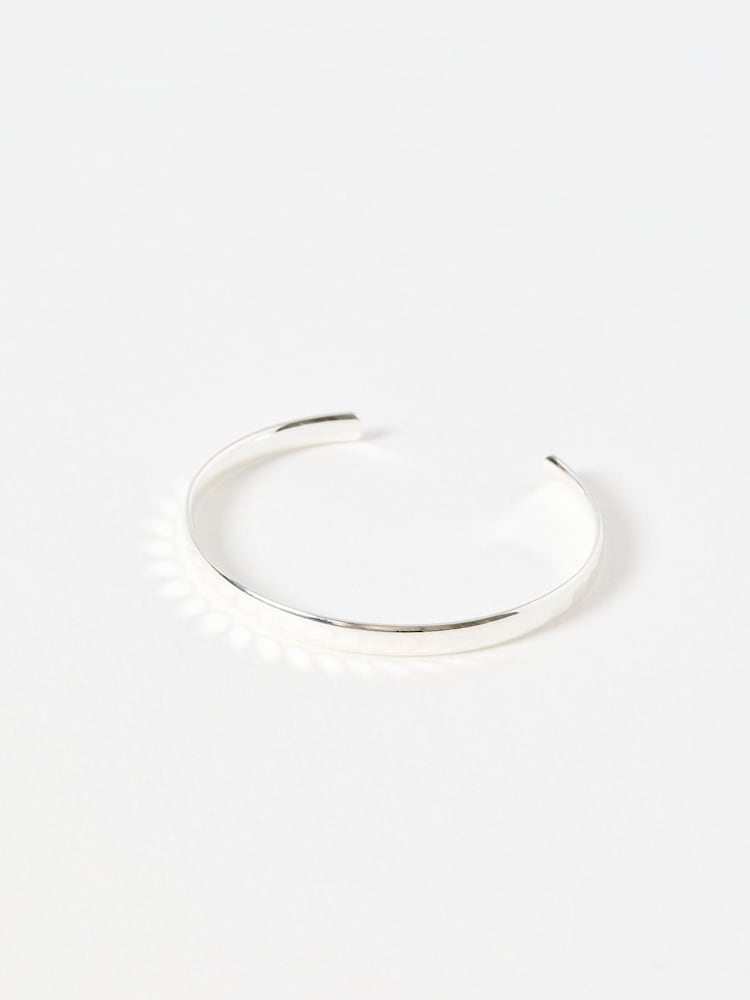 Oliver Bonas Silver Tone Donna Disco Textured Bangle - Image 1 of 3