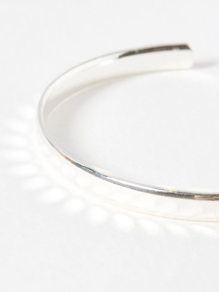 Oliver Bonas Silver Tone Donna Disco Textured Bangle - Image 3 of 3 Oliver Bonas Silver Tone Donna Disco Textured Bangle - Image 3 of 3