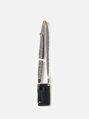 Oliver Bonas Black Geometric Crossbody Phone Bag - Image 1 of 7
