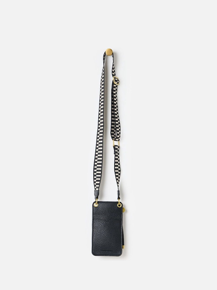 Oliver Bonas Black Geometric Crossbody Phone Bag - Image 2 of 7