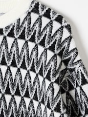 Oliver Bonas Black Zig Zag Knitted Jumper - Image 7 of 9
